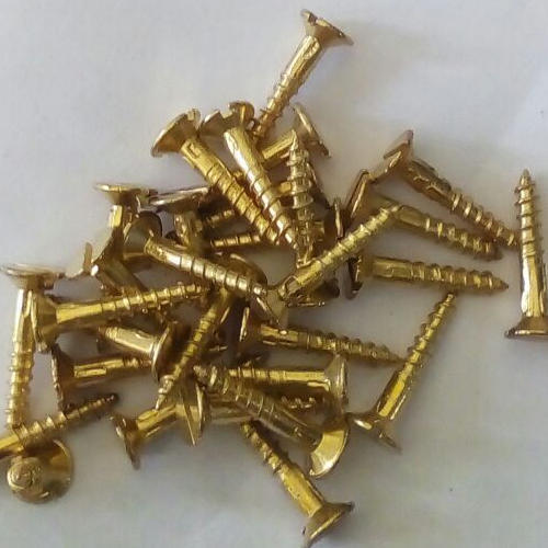Golden Round Brass Screw, Packaging Type: Box