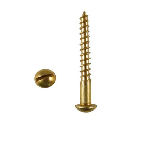 Brass Slot Round HD Wood Screw