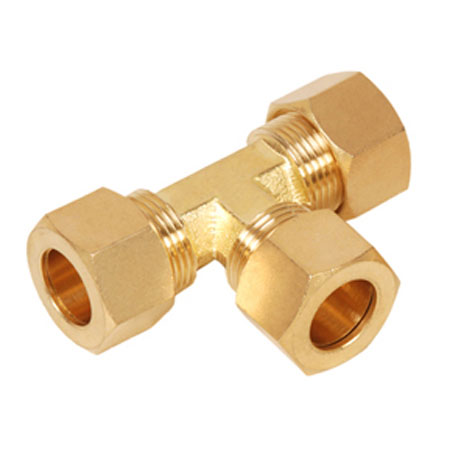 Straight Threaded Brass Tee Union Assembly, For Chemical Handling Pipe