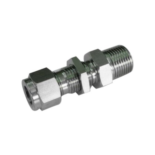 Stainless Steel Threaded Bulk Head Connector, Size: 1/2 inch