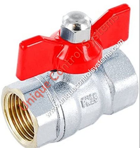 Butterfly Handle Ni Platted Brass Ball Valve , Female X Female