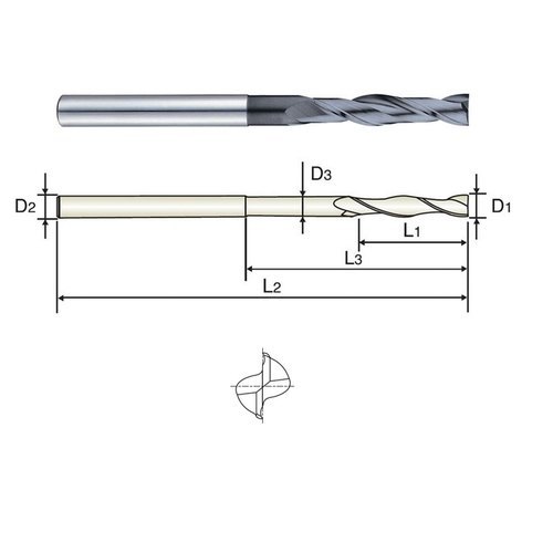 Carbide Tipped Helical End Mill