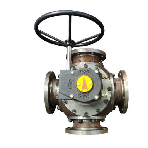 Cast Steel Four Way Ball Valve, Flanged