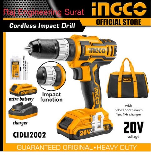 10MM INGCO Lithium Ion Impact Drill, Model Name/Number: CIDLI2002, 20V