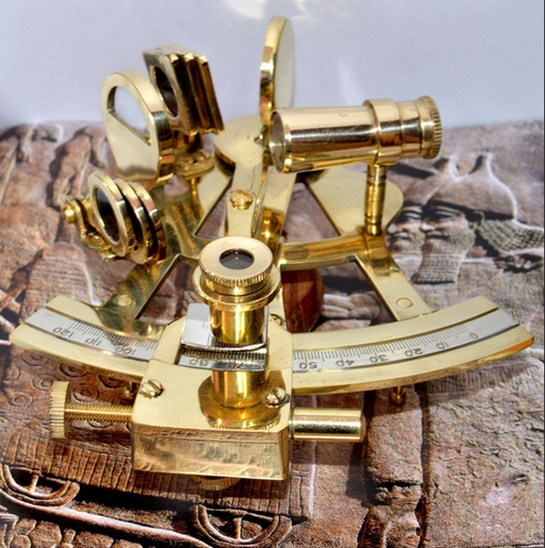 Collectible German Working Instrument Marine Solid Brass Sextant