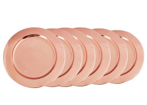 Round Copper Charger Plate, Size: 12