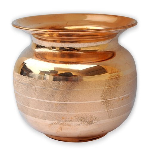 Red Round Copper Lota