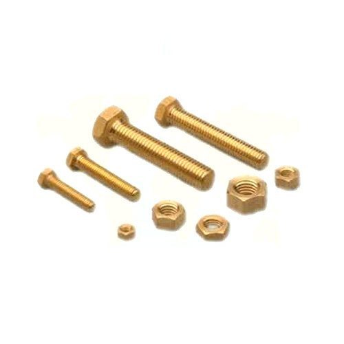 Golden Hexagonal Copper Nut And Bolt, Size: M4 To M200, 100 Pcs