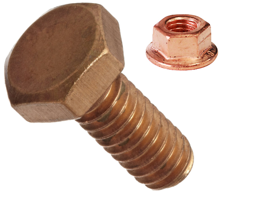 Hexagonal Full Thread Copper Nut Bolt, Size: M 6 To M 20