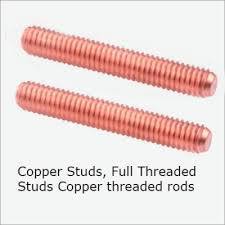 Copper Threaded Stud, For Industrial, Size: M 6 To M 36