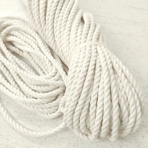 Balaji Natural White Cotton Twisted Rope, Diameter: 5-10 mm