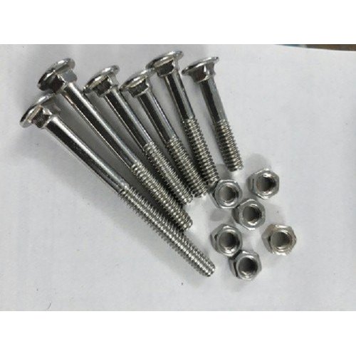 Round Full Thread Stainless Steel CP Carriage Screw, Material Grade: Ss 304