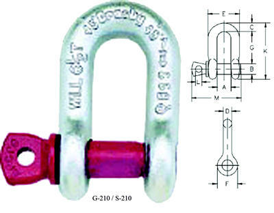 Cast Alloy Steel Crosby G 210 D Shackle Screw Pin Type