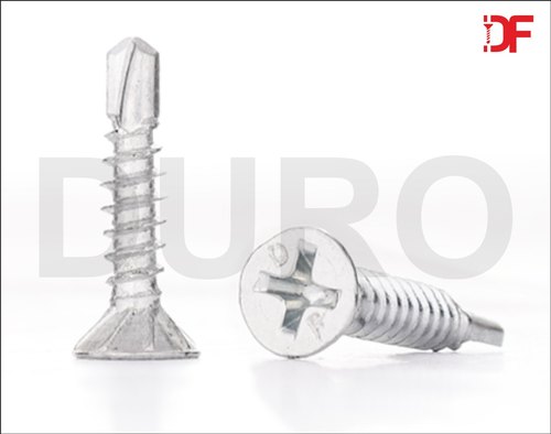 DURO FASTENERS Carbon Steel CSK HEAD SELF DRILLING SCREWS, For ALUMINIUM, Size: 6 X 13 Mm To 10 X 75 Mm