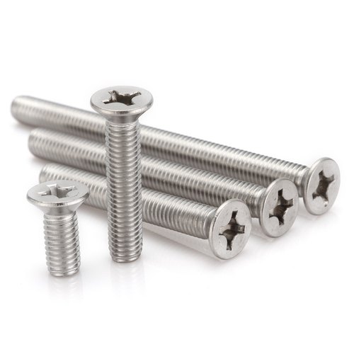 Round Full Thread Stainless Steel CSK Machine Screw, Material Grade: SS316, Size: M2 To M16