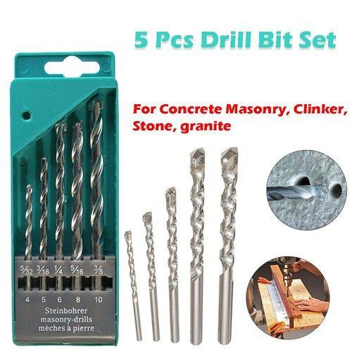 0416 DeoDap Drill Bit Set of 5 Pieces for Concrete and Brick Wall Drilling