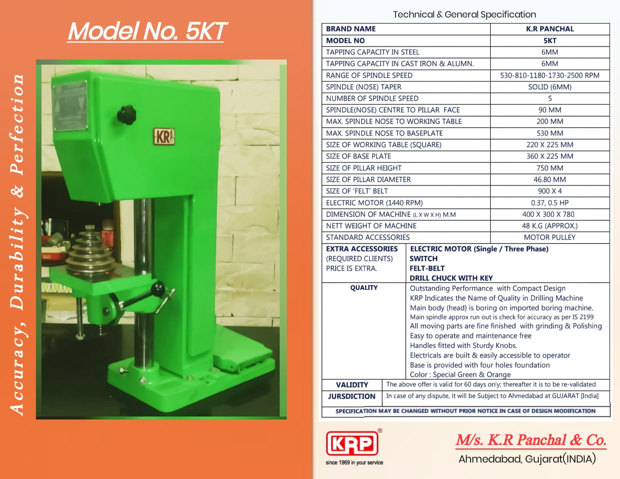 Vertical Tapping Machine 6mm (KR PANCHAL)