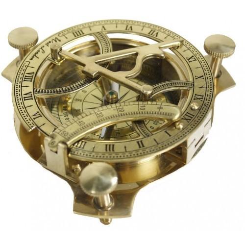 Parijat Handicraft 4 Sundial Compass - Solid Brass Compass