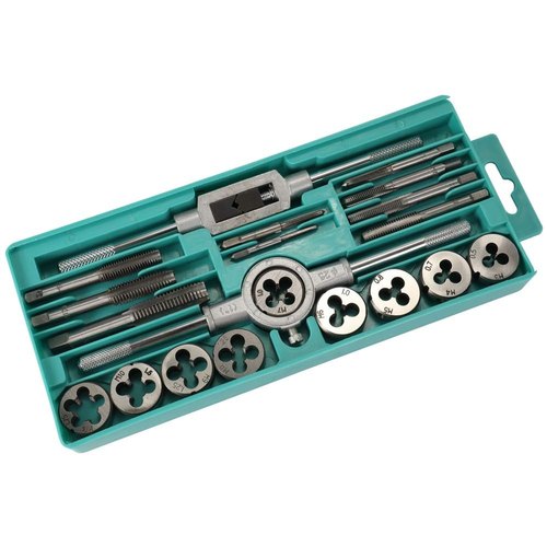 Stainless Steel 20pcs Metric Tap and Die Set (M3 to M12) wth Storage case, Warranty: 3 months, Packaging: Box