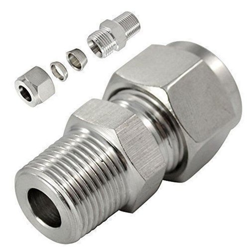 SS Double Ferrule Tube Fittings, For Oil Gas Air, Size: 1/4 inch-1 inch