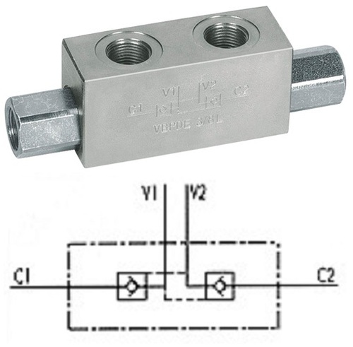 Aluminium And Mild Steel Dual Pilot Operated Check Valve 1/2