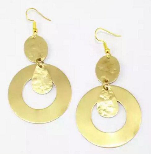 Brass Golen Silver earrings