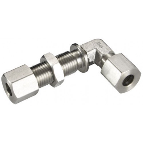 Stainless Steel Elbow Bulkhead Coupling for Gas , Size: 3/4 Inch