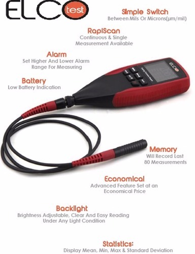 1250 Microns Elcotest Digital Coating Thickness Gauge FNFS, Model Name/Number: Elcotestfnfs