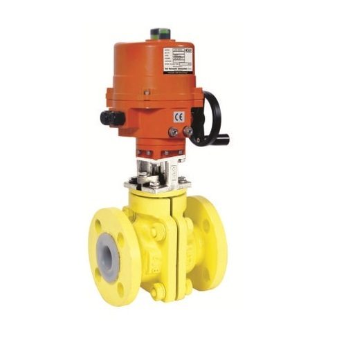 Electrical Actuator Operated PTFE (FEP-PFA) Lined Ball Valve
