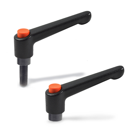 Black Elesa Ganter Adjustable handles / Levers, For Printing Industry., Size: M8 & M10