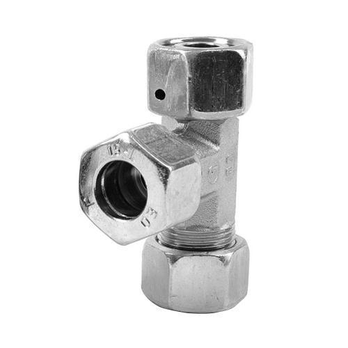 Stainless Steel Straight Ferrule Tee Fittings, For Hydraulic Pipe