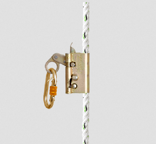 Fall Arrestor with Karabiner and Captive Pin Lock Arrangement