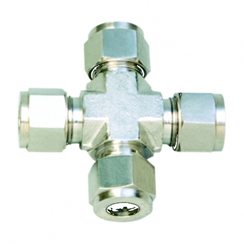 Silver colour SS Union Cross Connector, For Plumbing Pipe, Tube OD x Tube OD