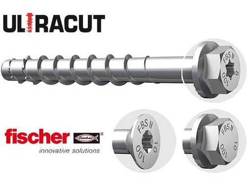 STEEL FISCHER CONCRETE SCREW ANCHOR, For Anchoring, Size: 10 X 100