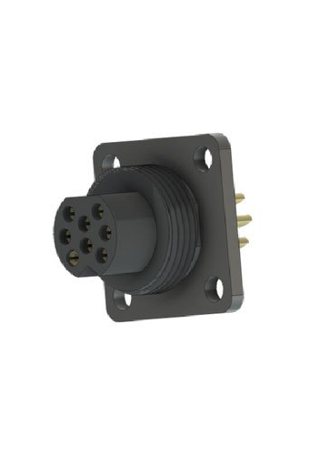 Flange Mount Connector, Female, 5 Amp