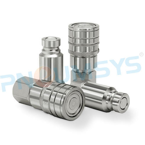 Silver Flat-Face Stainless Steel Couplings, For Hydraulic Pipe