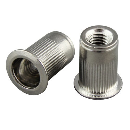 Ss & Ms Polished Flat Head Round Body Rivet Nut, M3 To M12