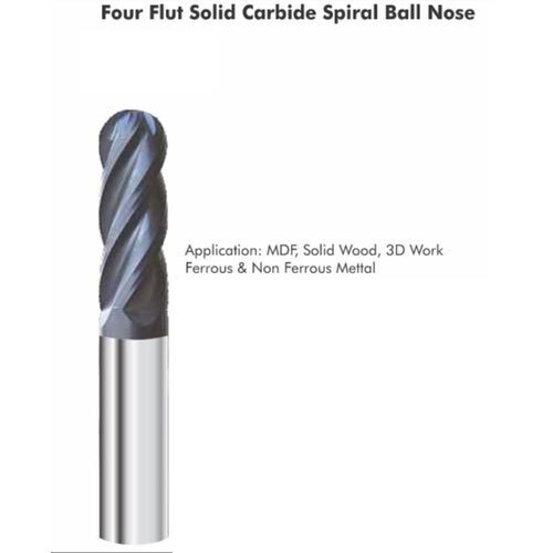 Four Flute Solid Carbide Spiral Ball Nose