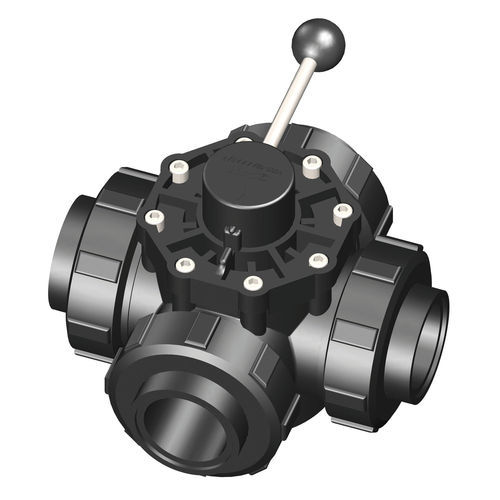 Stainless Steel Four Way Ball Valve, Flanged