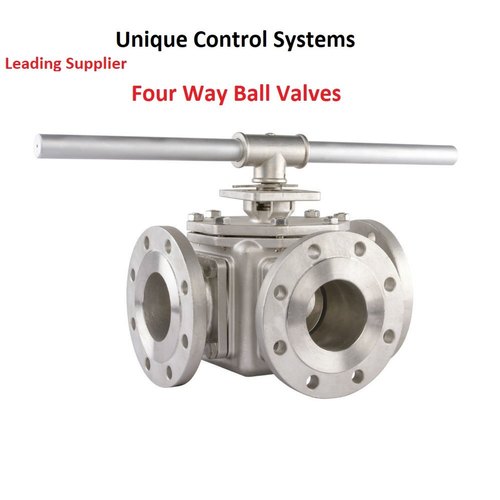 SS Four Way Ball Valve Flange Type, Flanged