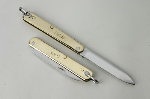 fudeda brass handle folding knife, Size: 3.15 inch, Model Name/Number: Size -c