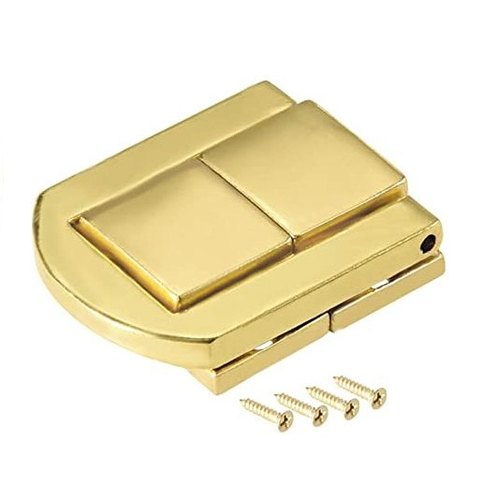 Golden Chest Lock Clasp With Screw (size: 30x24mm)