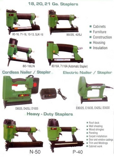 Ga Staplers / Heavy Duty Staplers / Cordless Nailers