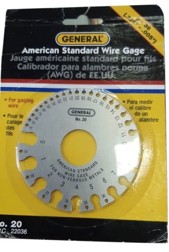 0-36 Mm General SS Wire Gauge, Model Name/Number: 20