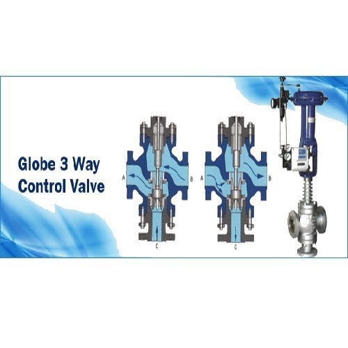Multicolor Globe 3 Way Control Valve, Size: Standard, for Industrial