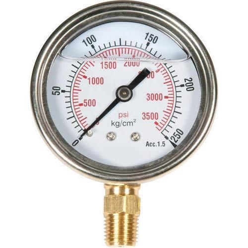 2.5 inch / 63 mm Glycerine Filled Pressure Gauge, For Process Industries