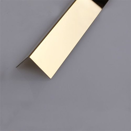 Gold Mirror l Shaped V Groove Ss 8mm To 100mm, Material Grade: 304