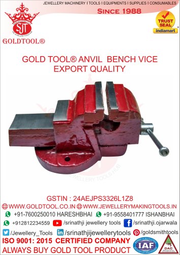 Cast Iron Gold Tool Bench Vice With Steel Anvil for Industrial