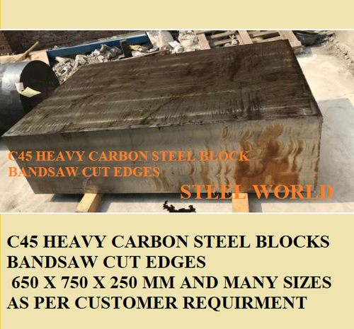Rectangular C45 Heavy Carbon Steel Blocks, For Industrial, Thickness: 200mm To 350 Mm