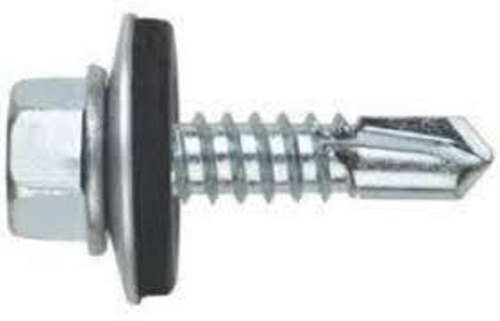 MS Galvanized HEX HEAD SCREW WITH EPDM WASHER, Size: M6